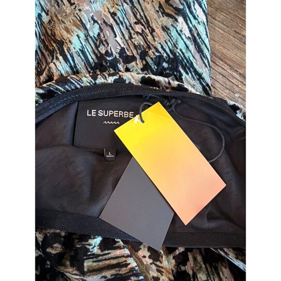 Le Superbe Velvet Underground Skirt Velvet Leopard Womens Size Large - Picture 10 of 10